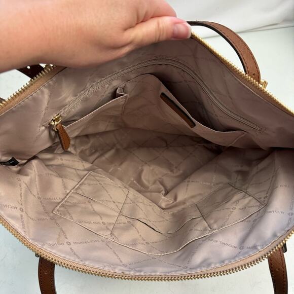 Michael Kors Jet Set Canvas Monogram Large Tote Bag Purse - Picture 7 of 10